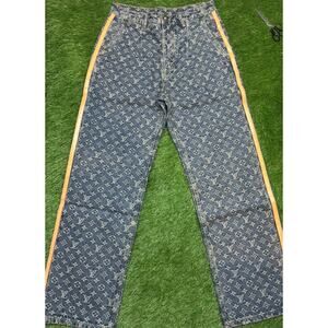 Louis Vuitton Monogram Denim Jeans Blue Size 32 Free shipping same day